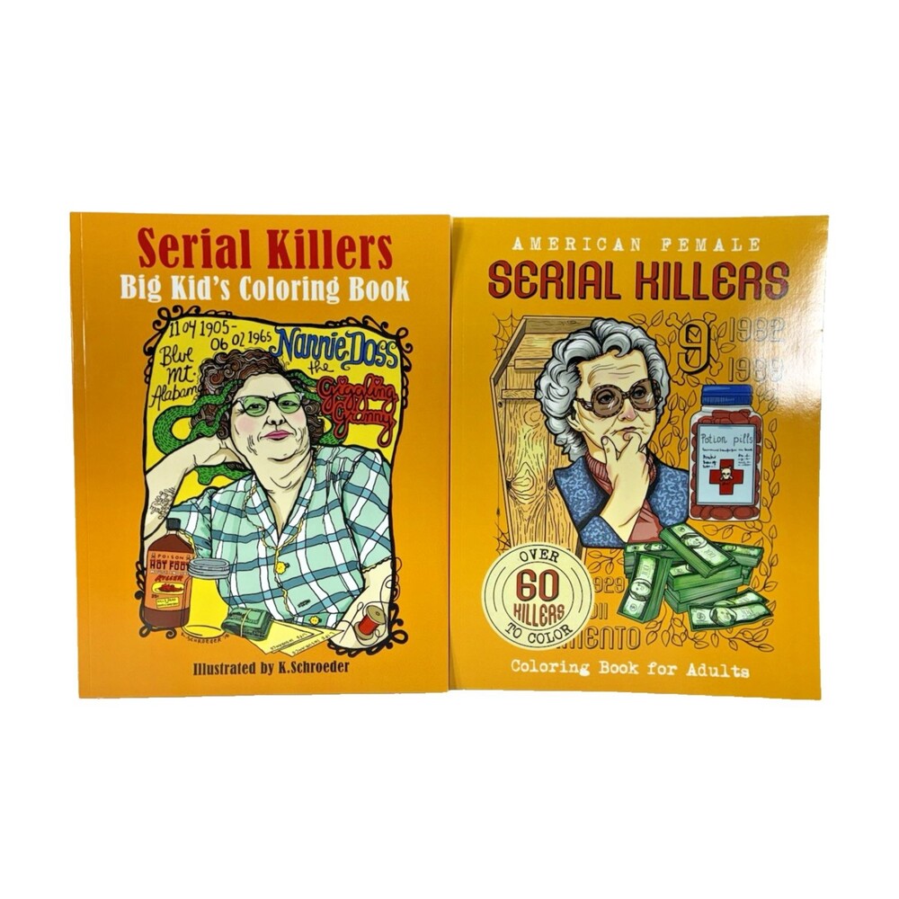 Serial Killers Big Kid's Coloring Books Lot of 2 Unused Paperbacks